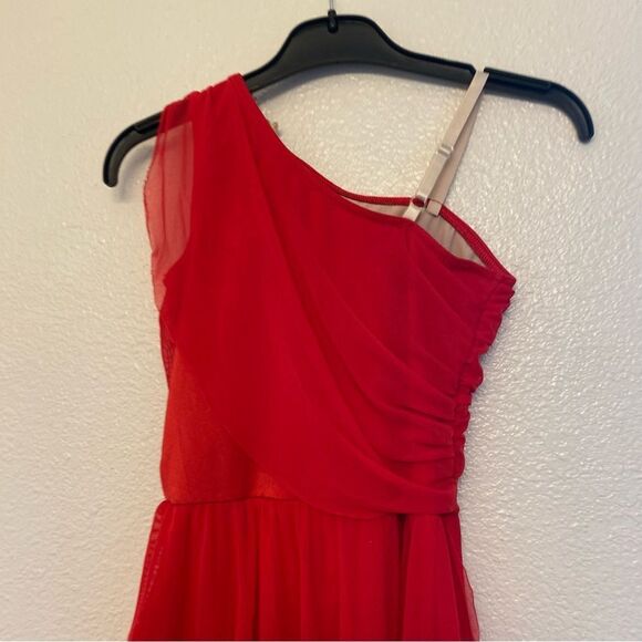 WEISSMAN Dance Costume dress ballet lyrical red CLARITY 12294 MC-Medium child - Picture 5 of 11